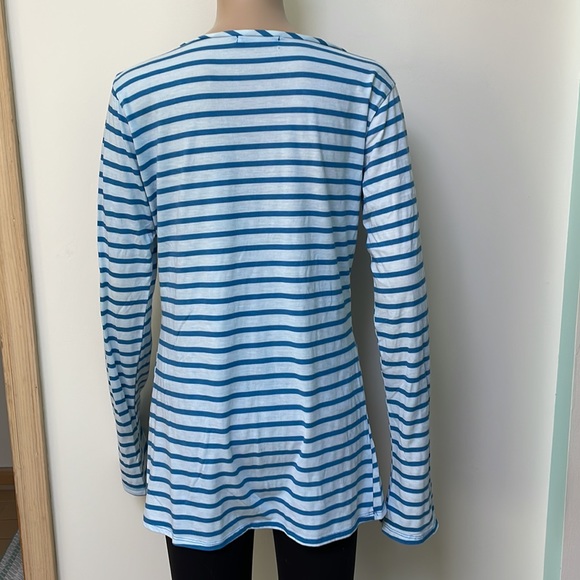 Nili Lotan large mini dress blue stripe scoop neck - Picture 3 of 7